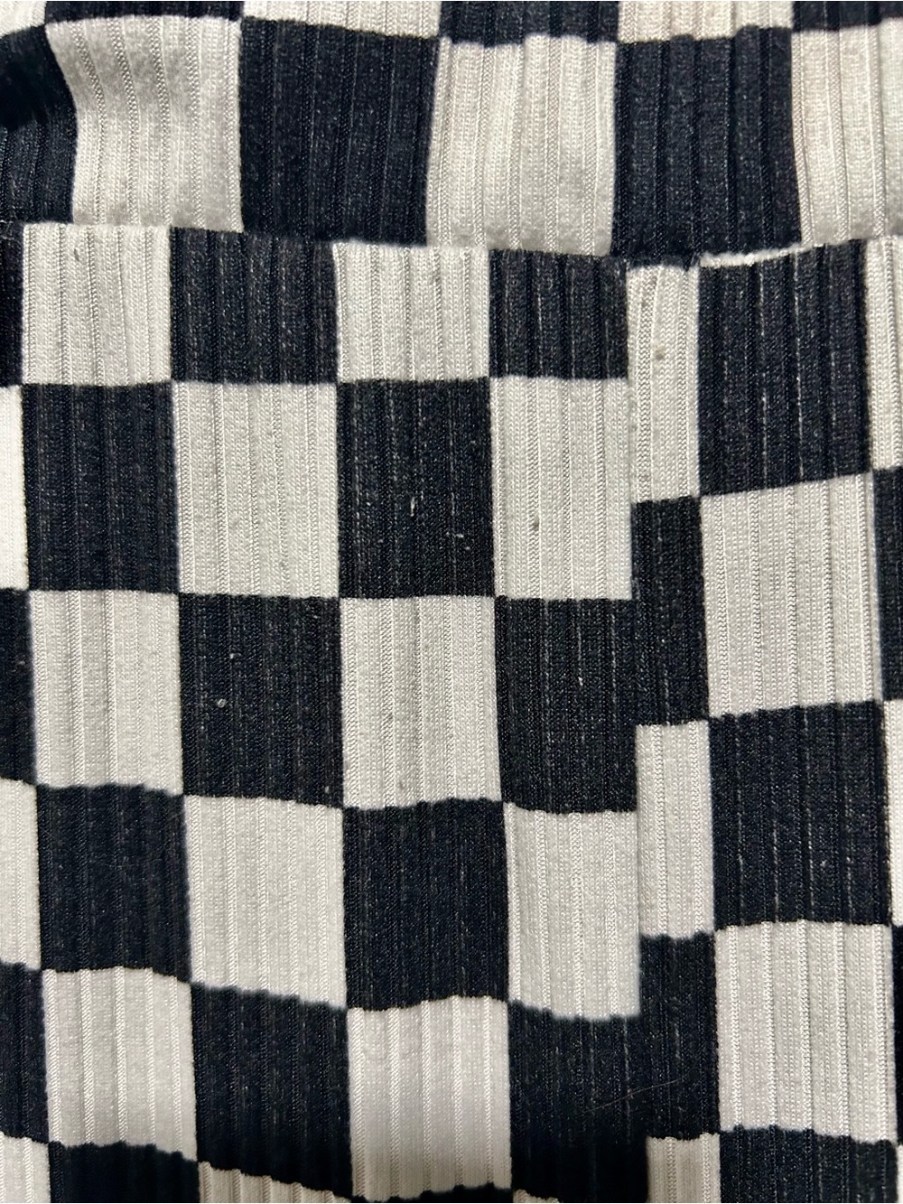 Dressed in Lala Lex Ribbed Checkerboard Two-Piece Set Black White Small - Picture 10 of 11